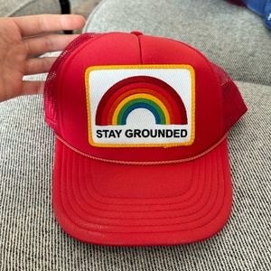 Aviator Nation Stay Grounded Red Trucker Hat